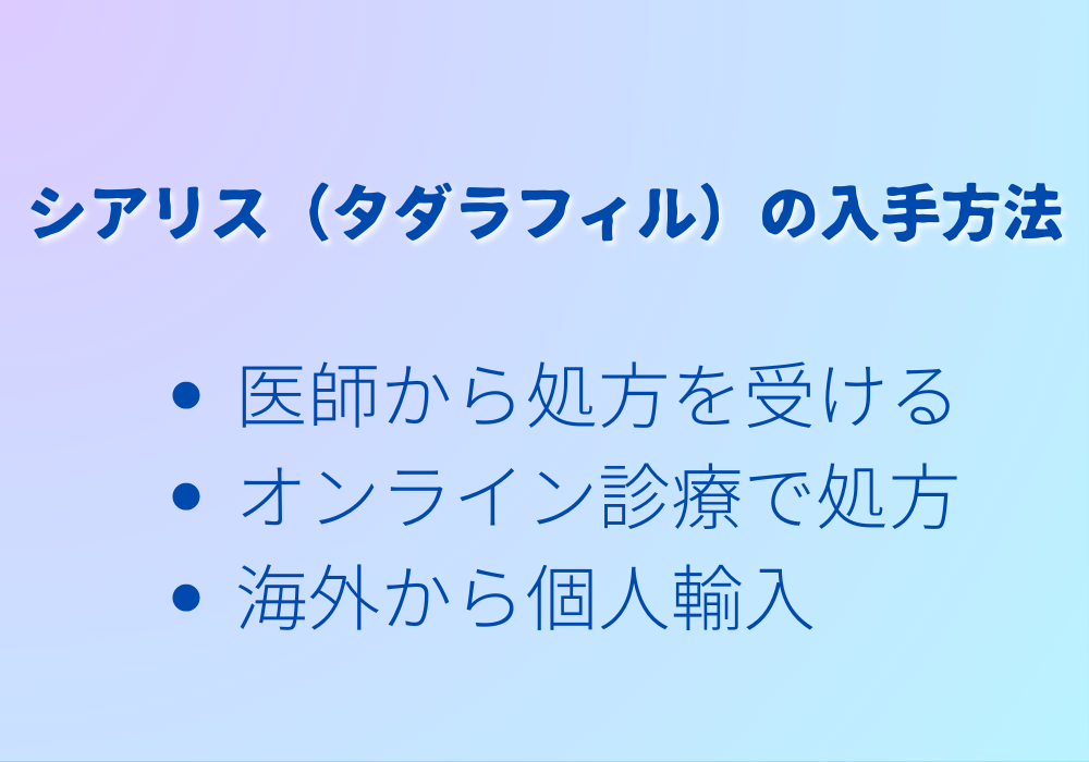 シアリス（タダラフィル）の入手方法