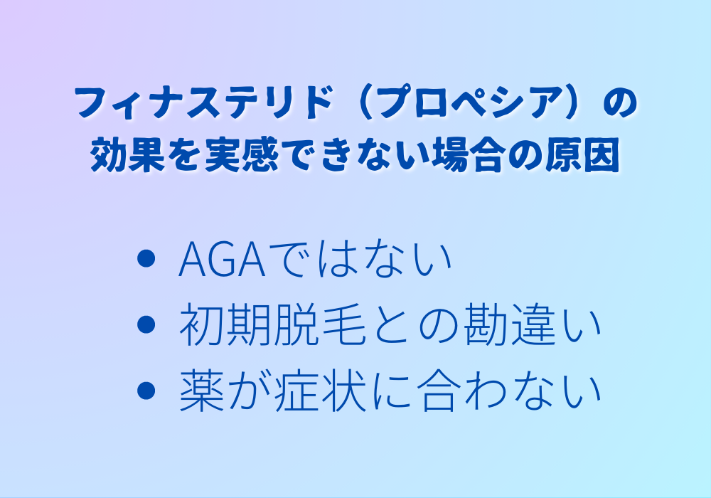 フィナステリド（プロペシア）の効果を実感できない場合の原因